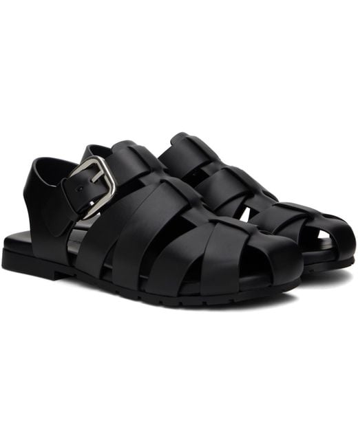 Bottega Veneta Black Alfie Sandals for men