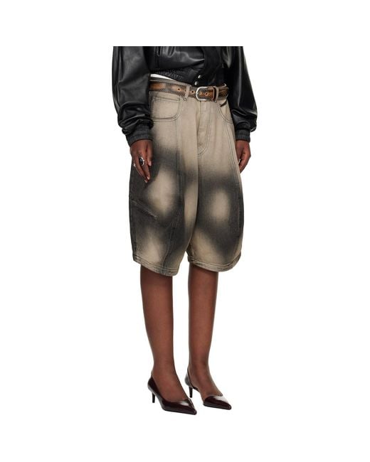 Lu'u Dan Black Puffa Denim Shorts