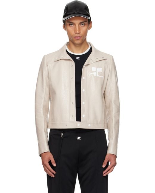 メンズ Courreges ベージュ Reedition ビニール ジャケット Black