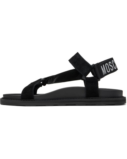 Sandales Noires En Suède Moschino pour homme en coloris Black