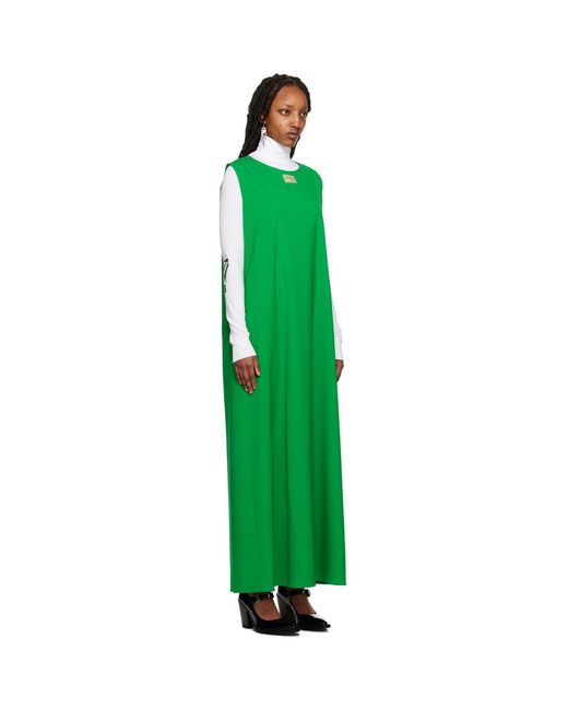 Raf Simons Green Crewneck Maxi Dress