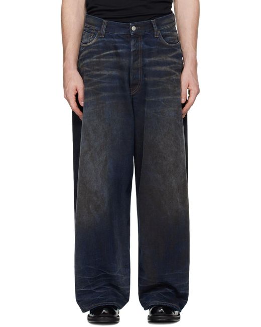 Acne Black Super Baggy Non-Stretch Wide-Leg Jeans for men