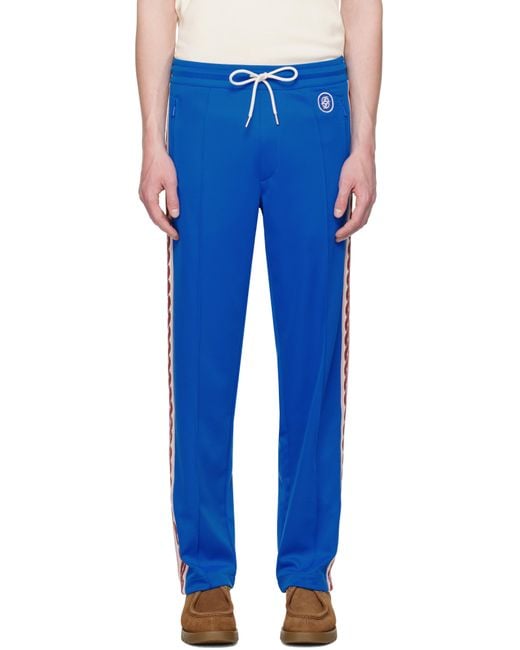 メンズ Drole de Monsieur ブルー 'Le Track Pants Tresse' トラックパンツ Blue