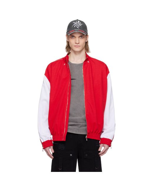 Kusikohc Red Full Zip Fleece Track Jacket for men