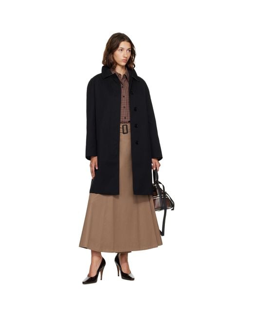 Burberry Black Cotton Gabardine Trench Coat