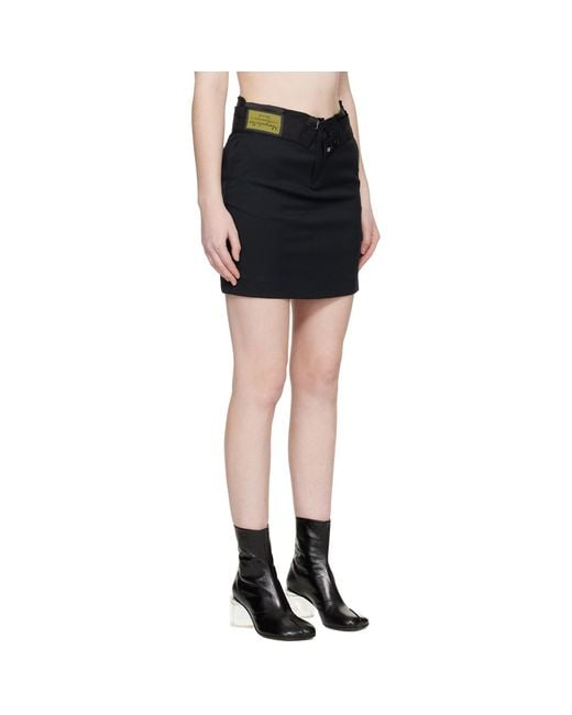 MM6 by Maison Margiela ブラック ウール ミニスカート ブラック | Lyst