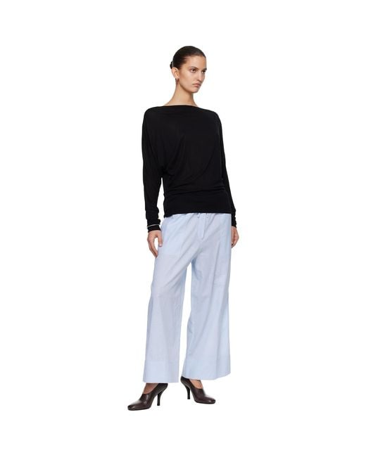 Totême Black Boatneck Jersey T-Shirt
