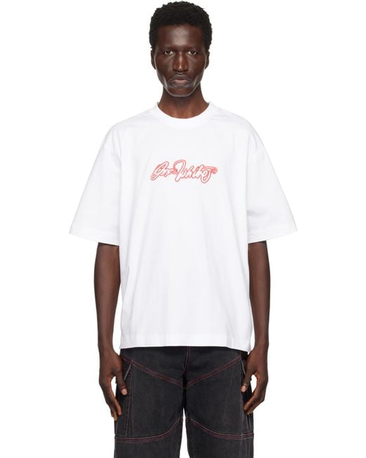 Off-White c/o Virgil Abloh White Script Outline Skate T-Shirt for men