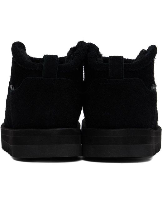 Suicoke Black Suede Ankle Boots Shearling Lining for men