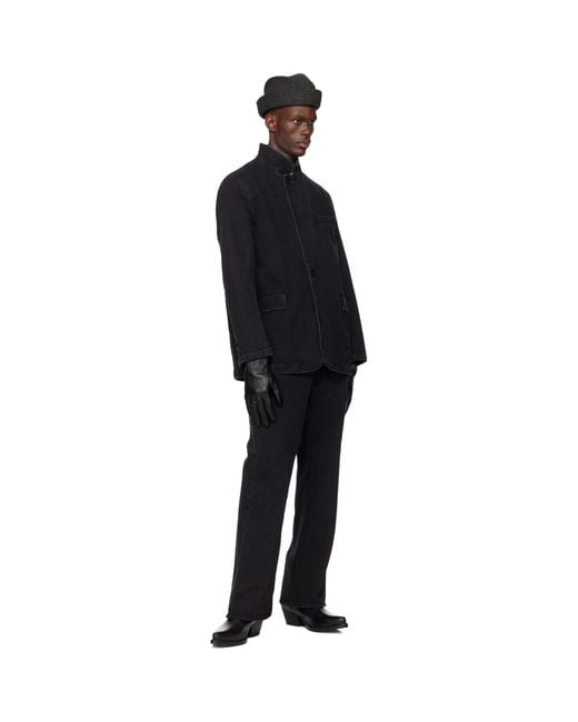 Sir Black Bootcut Washed Jeans for men