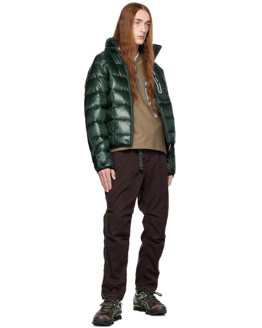 And Wander Green Diamond Stitch Packable Down Jacket for men