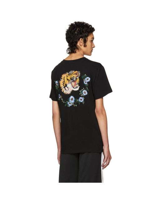 Gucci Cotton Black Tiger Logo T Shirt Lyst