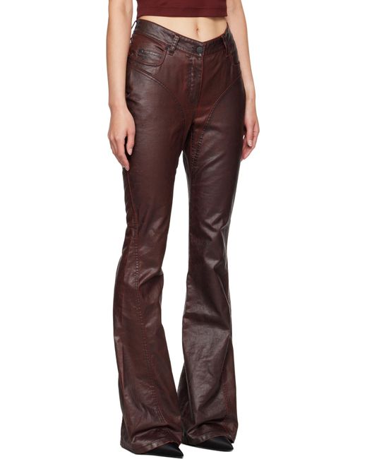 Mugler Multicolor Burgundy Waxed Denim Jeans