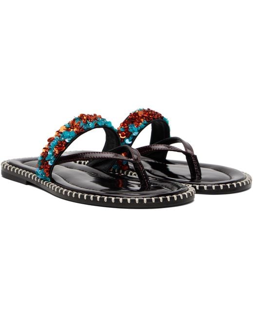 Dries Van Noten Black Embellished Sandals