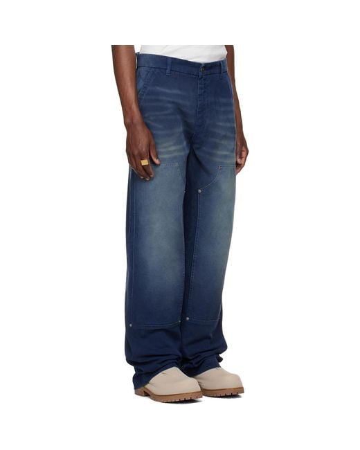 424 Blue Work Trousers for men