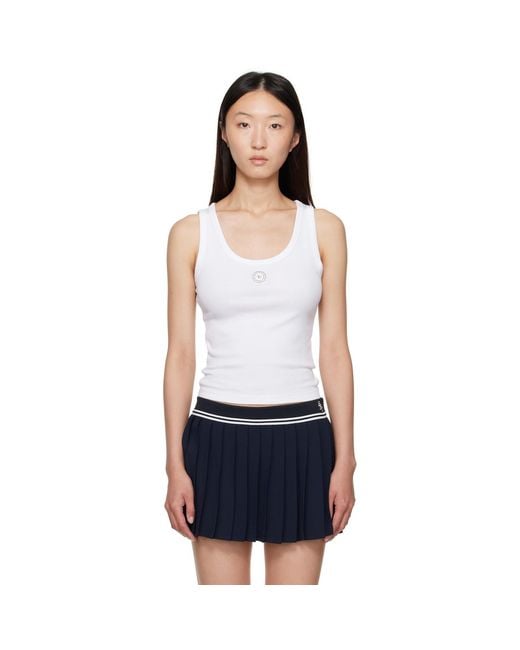 Sporty & Rich White 'Srhwc' Baby Rib Tank Top
