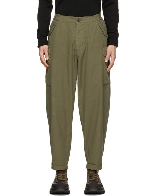Barbour Cotton Khaki Ripstop Jack Cargo Pants in Olive (Green) for Men ...