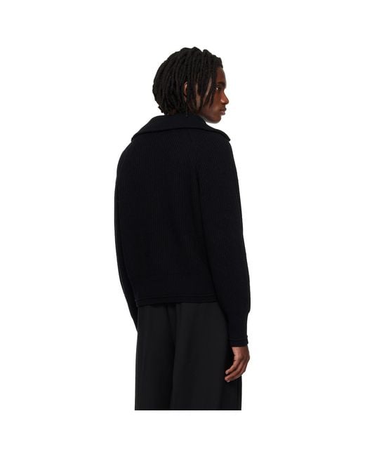Entire studios Black Blimp Quarter Zip Sweater for men