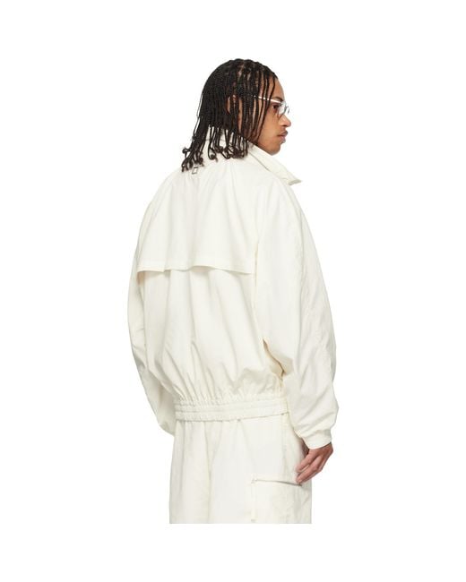 Wooyoungmi White Off- Zip Detail Windbreaker Jacket for men