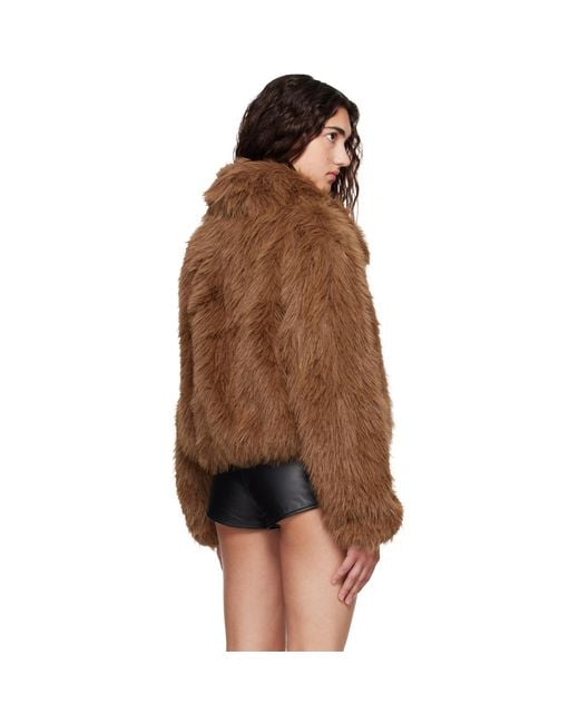 Frankie Shop Brown Hope Faux Fur Jacket
