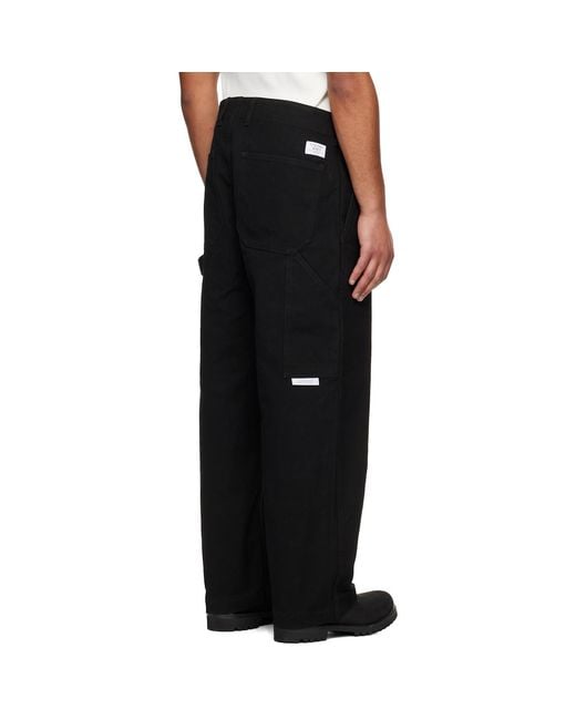 (w)taps Black Canvas Trousers for men