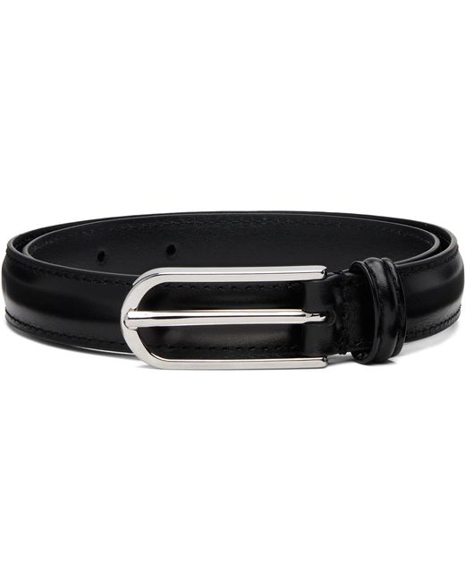 Andersons Black Skinny Formal Stitch Leather Belt