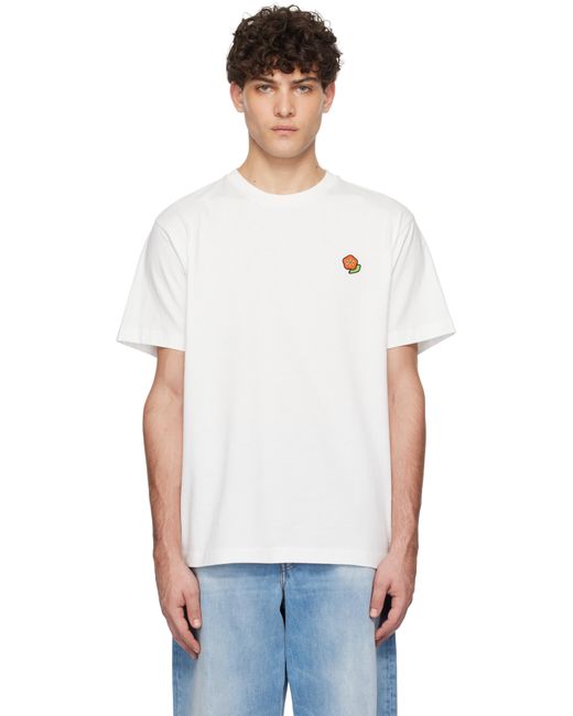 メンズ KENZO オフホワイト Paris 刺繍 Tシャツ White