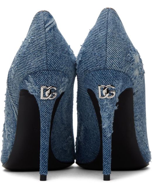 Dolce & Gabbana Dolce&gabbana Blue Patchwork Denim Heels