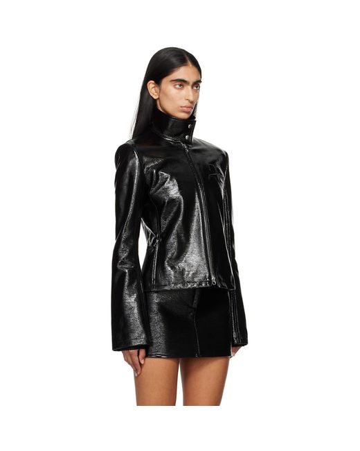 Courreges Black Embossed-Logo Jacket