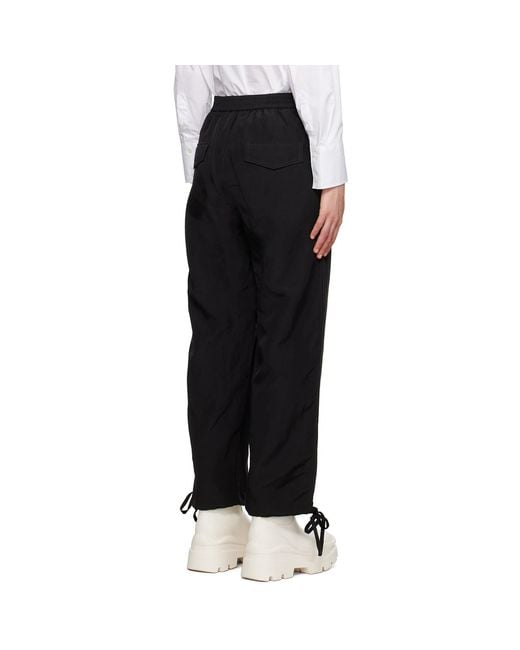 MSGM Black Elasticated-Ankles Wide-Leg Trousers