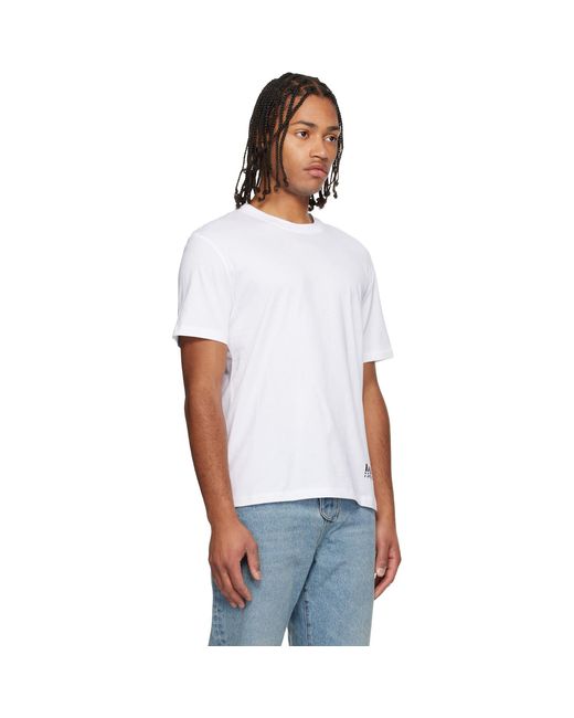 Balmain White Small Stamp Printed T-Shirt for men