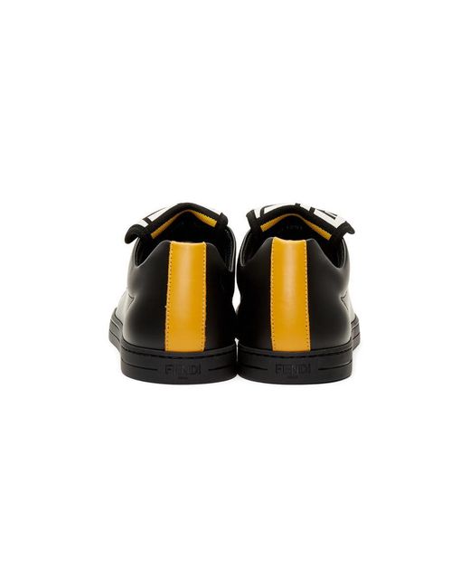 fendi sneakers black and yellow