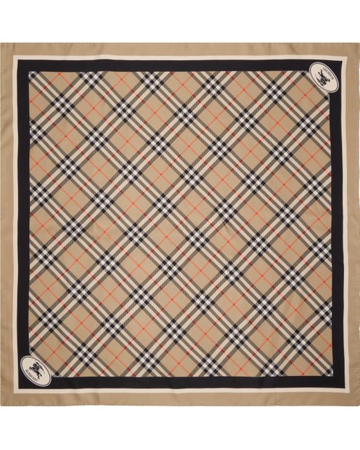 Foulard En Soie À Carreaux Burberry pour homme en coloris Metallic