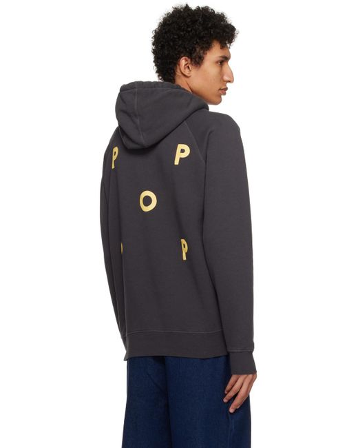 Pull à capuche gris à logo pop Pop Trading Co. pour homme en coloris Blue