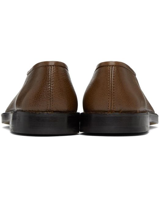 Chaussures à enfiler brunes à passepoil Lemaire pour homme en coloris Black