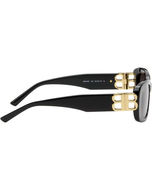 Balenciaga Black Rectangular Sunglasses for men
