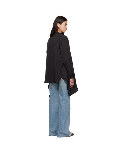 R13 Black Draped Front Shirt