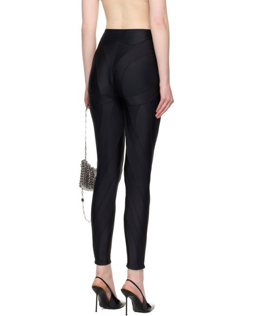 Mugler ブラック Spiral レギンス Black