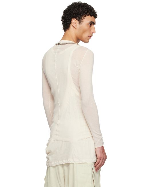 Rick Owens Multicolor Off- Hollywood Rib Ls T-Shirt for men