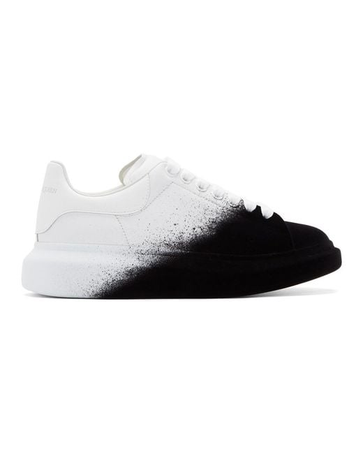 Alexander McQueen Multicolor White And Black Velvet Spray Oversized Sneakers for men