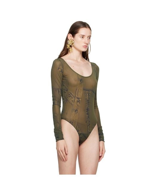 Blumarine Black Printed Bodysuit
