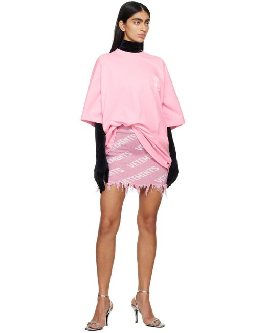 Vetements Pink Monogram Miniskirt