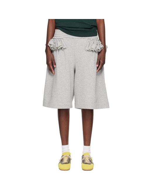 Dries Van Noten Black Loose Ruffled Shorts