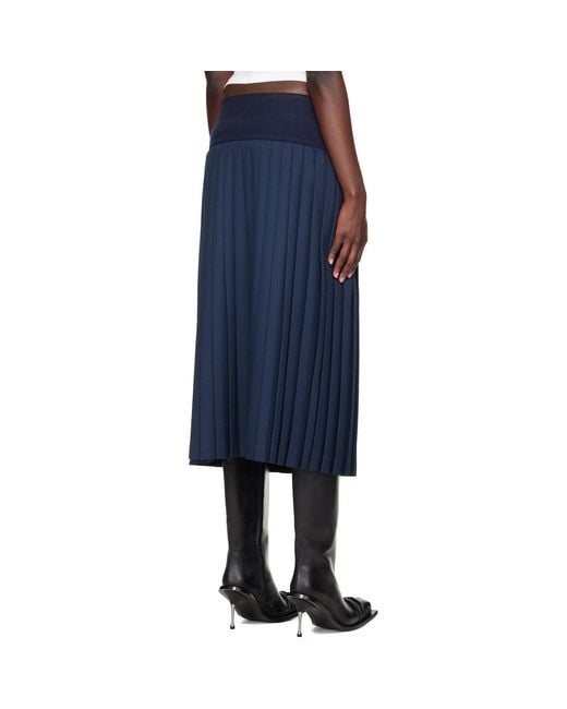 STEFAN COOKE Blue Match Midi Skirt