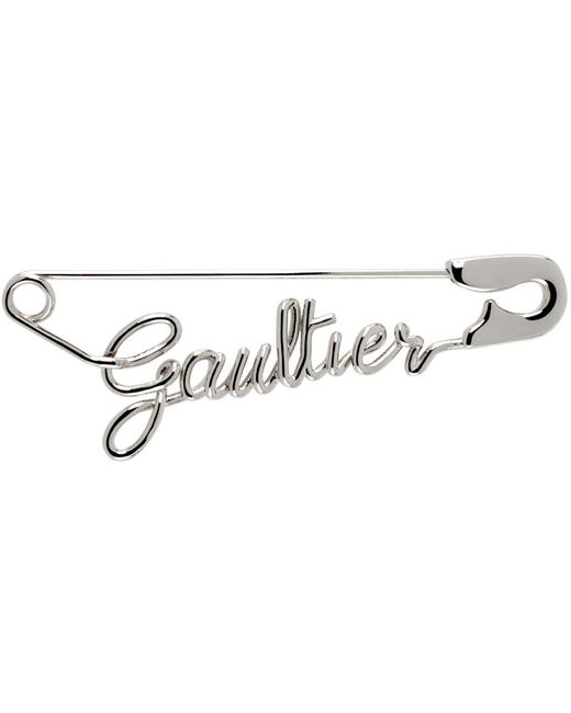 Boucle d'oreille unique 'the gaultier safety pin' argentée Jean Paul Gaultier en coloris Black
