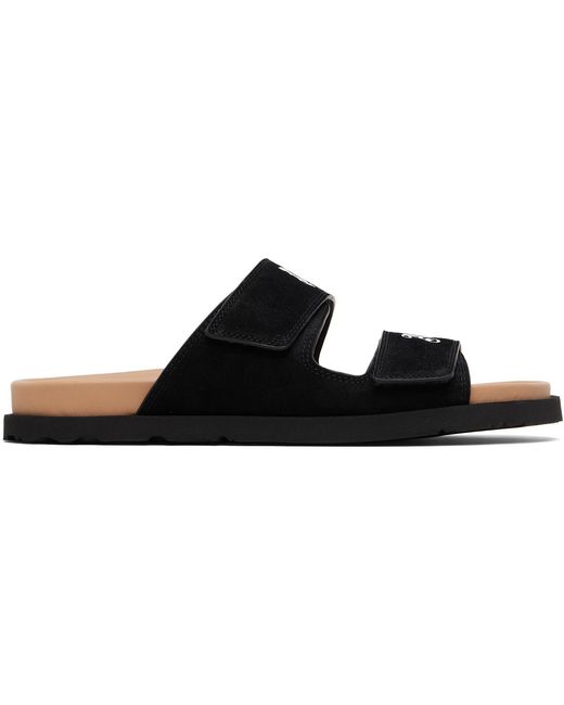 Palm Angels Black Logo Suede Sandals for men