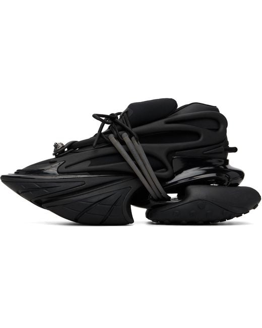 Balmain Black Leather Unicorn Low-Top Sneakers for men