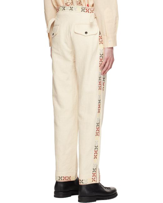 Bode Natural Off-white Prisma Trousers for men
