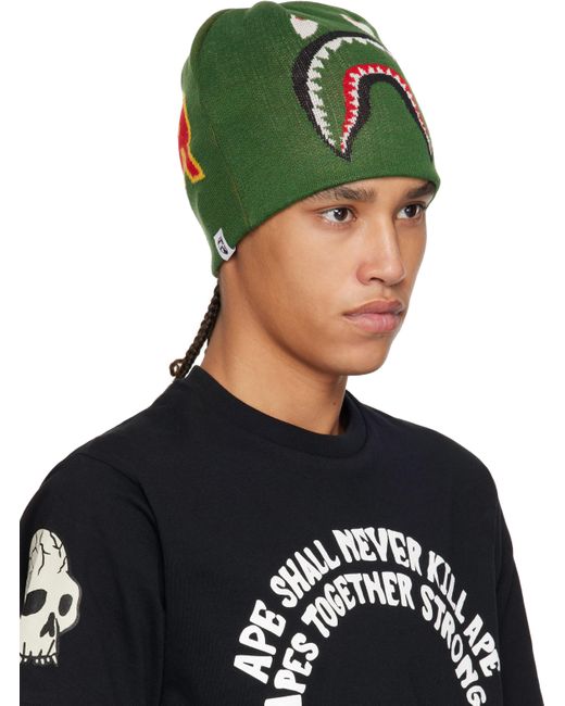 Bonnet 2Nd Vert En Tricot À Requin Emblématique A Bathing Ape pour homme en coloris Green