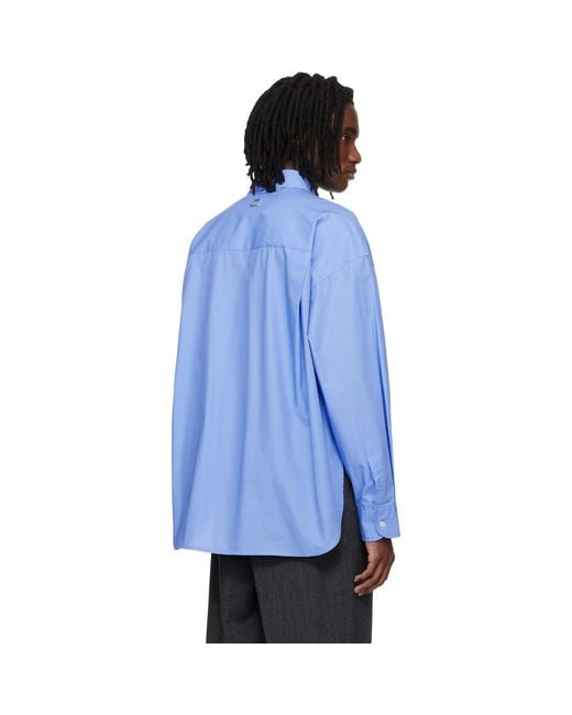 Wooyoungmi Blue Oversized Cotton Shirt for men